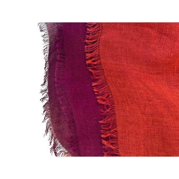 NWT DIANE VON FURSTENBERG Scarf Shawl 40X80 Pink Purple Fringe 'Indian Border' - Picture 6 of 9